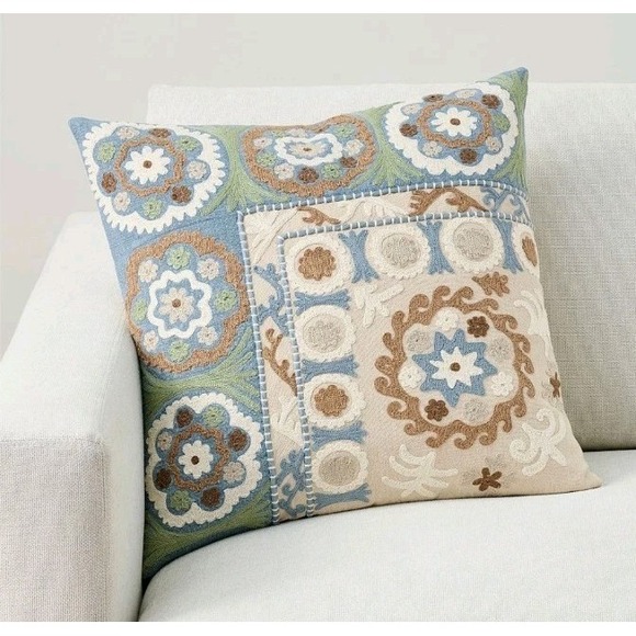 Pottery Barn Other - Pottery Barn Azra Embroidered Pillow‎ Cover 24 x 24